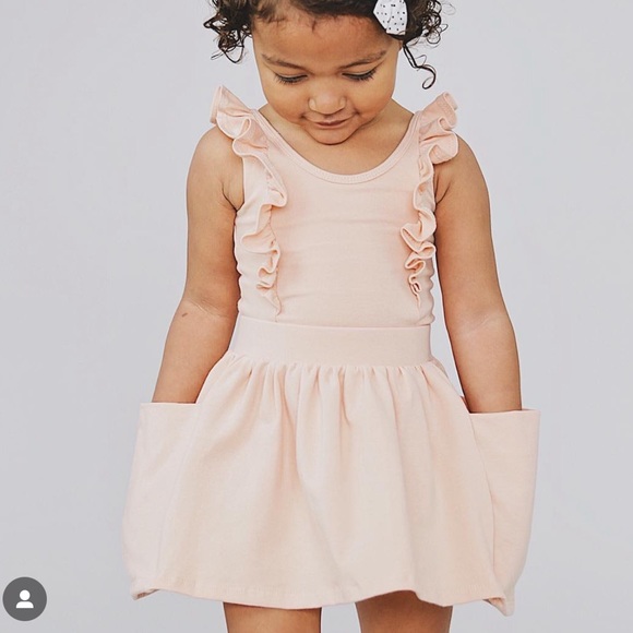 Remie Girl Pocket Skirt in blush pink, size 12 mo - Picture 1 of 6